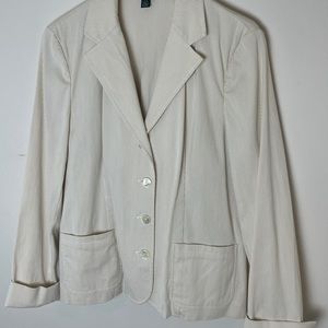 Lauren Ralph Lauren Cream Seersucker Blazer Size L